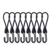 10Pcs Bungee Cords with Hooks Metal Shock Cord Hook Tent Elastic Rope Stretch Strap Set for Tarpaulins Camping Cover