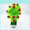 Plastics Cherries Simulate Artificial Potted Plants With Pot For Decoration Home