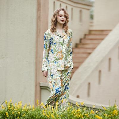Comfortable Pajamas Women High-end Sense Style Lapel Spring/Summer Long Sleeve Home Suit
