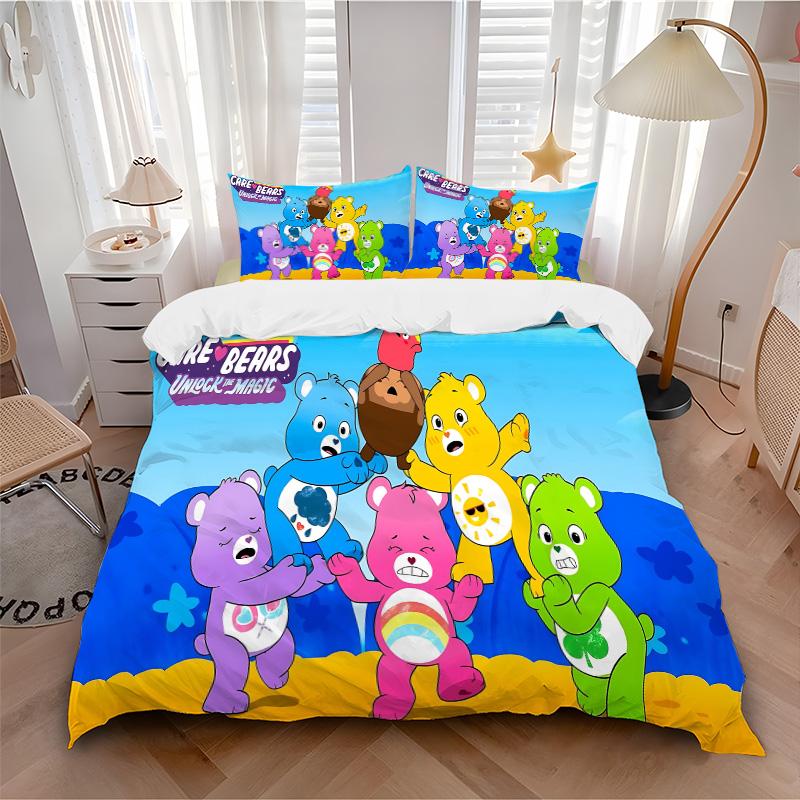 Care Bears Unlock Magic Print 3Pcs Bedding Setduvet Cover With 2 Bedropillowcase Home Birthday Gift