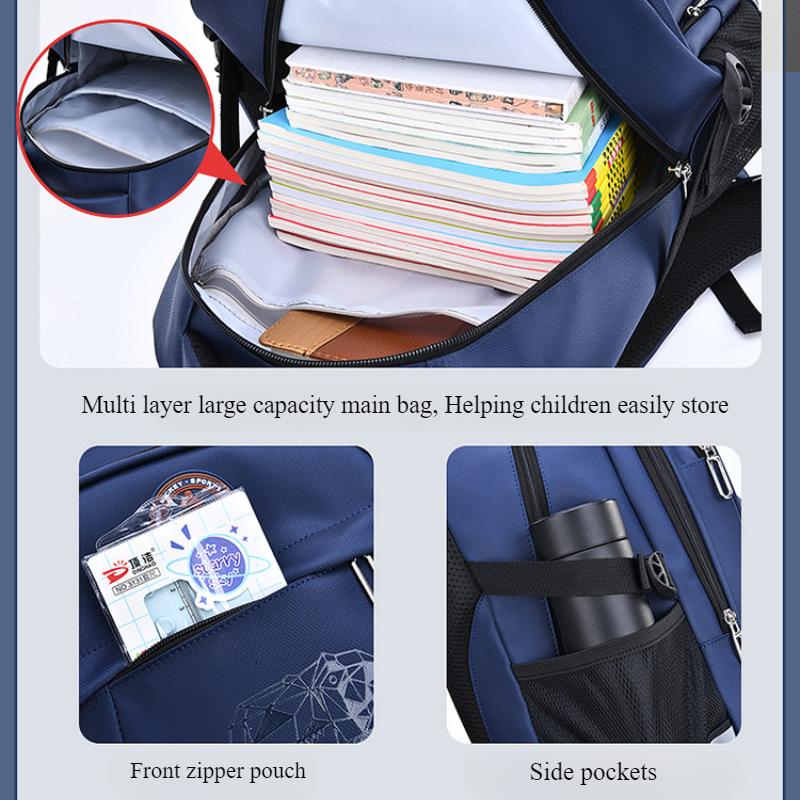 School Open Must Have Children's Backpack New Refrigerator Style Side Door Schoolbag Lightweight Burden Reduce Primary Secondary School Boys' Book Bag