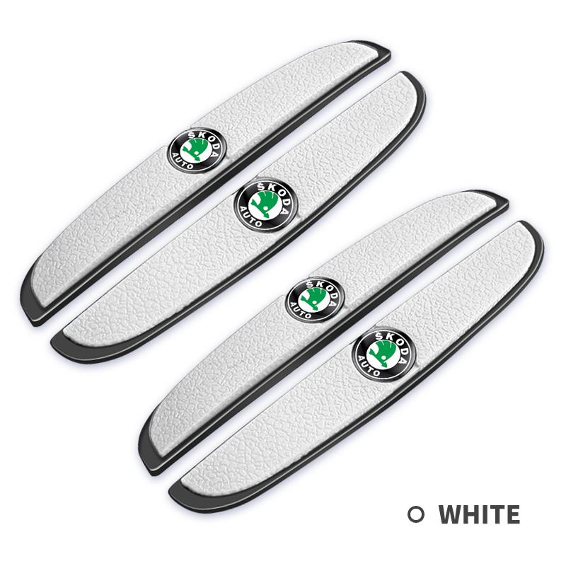 AEL3  4Pcs Car Door Bumper Rubber Anti-collision Stickers For For Skoda Octavia 2 3 Fabia Superb Rapid Kodiaq Karoq Car Accessories