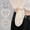 20PCS Scarf Ring Clip -T-Shirt Ties Clips Clothes Corner Knotted Button for Women Fashion Metal Round Circle Shirt Clip Buckle