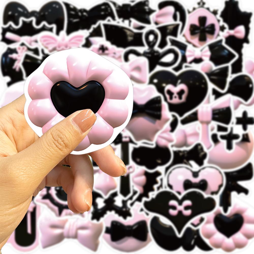 50 Black Powder 3D Graffiti Stickers Decorate Guitar Notebook Suitcase DIY Waterproof Girl Stickers