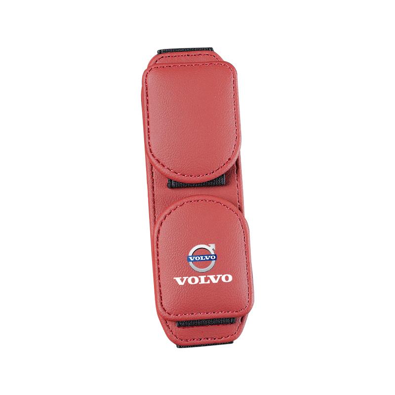 Double Clip Sunglasses Holder Magnetic Leather Glasses Storage For Volvo V60 S90 XC40 V40 XC90 S60 C30 V50 V70 S80 T6 V90 R XC60