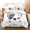 Bulldog Duvet Cover Set Polyester Bulldog Twin Bedding Set Black as well as White Style Animal Theme Double Queen King Size Quilt Cover