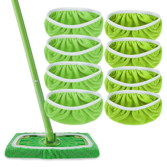 4Pcs Mop Cover for Small Large Boards Elastic Trim Deep Cleaning Reusable Washable Mop Pads for Swiffer
