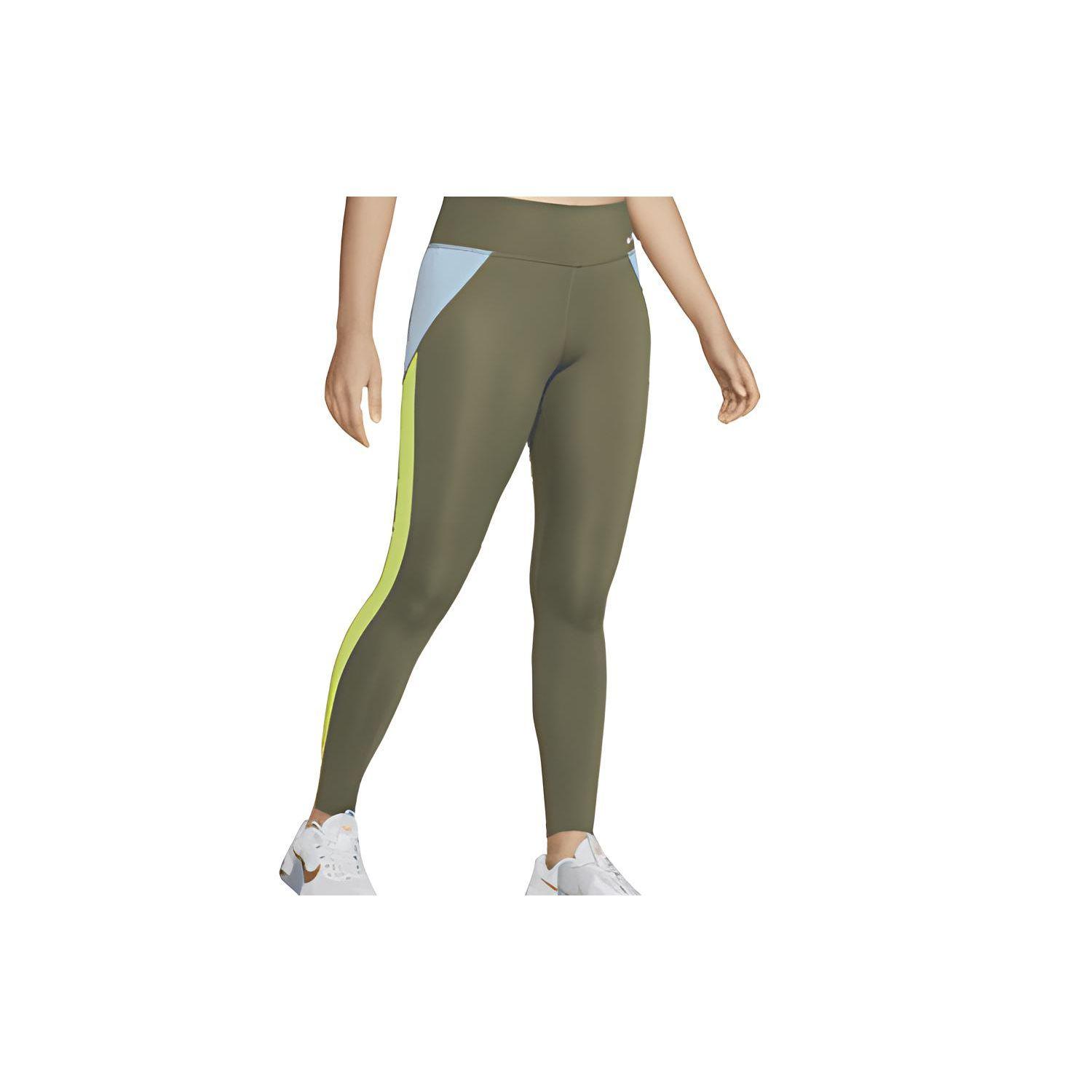 Nike One Dri-FIT Casual Mid-Rise Color-Block Leggings Women leggings Medium-Olive DM7271-222 L