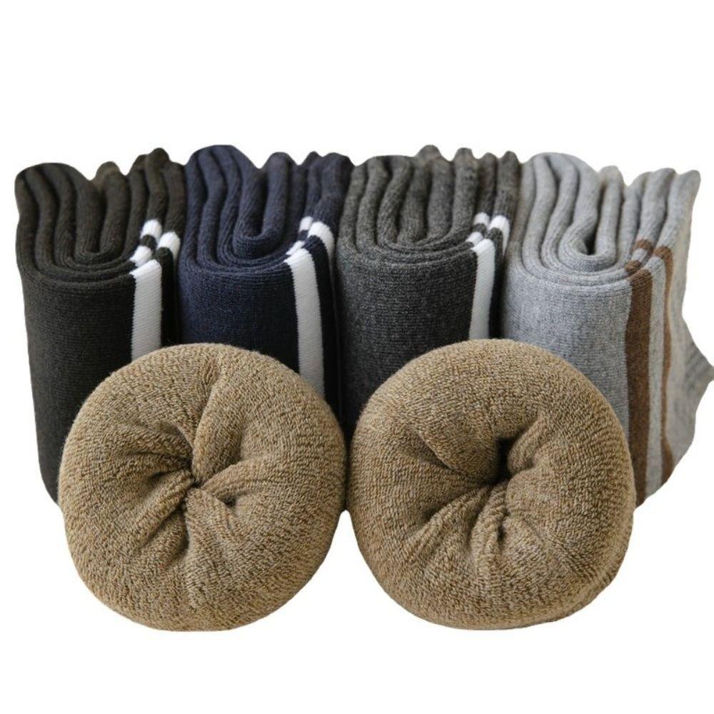 Warm Stripe Leg Socks Thicken Stockings Women Simple Foot Cover Girl