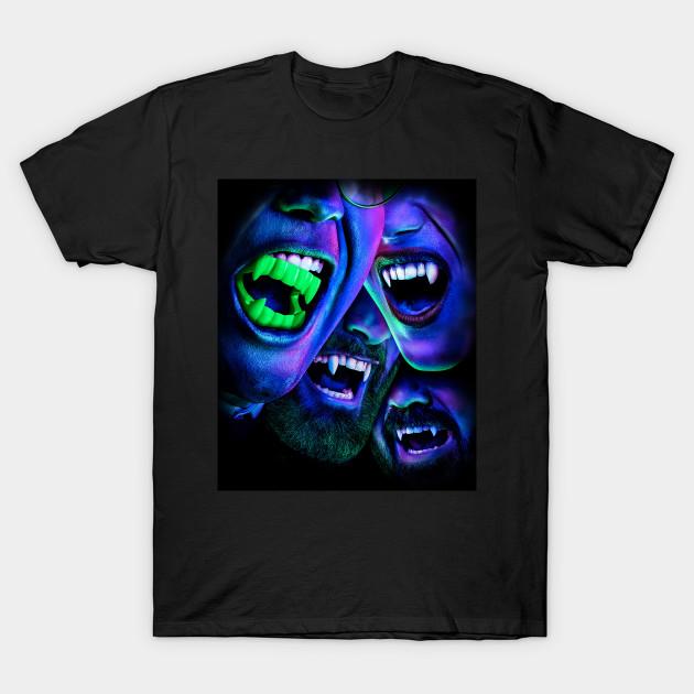 Men Black Print T-shirt What We Do In The Shadows The Vampire No-Cut Transfer Paper Print Cotton Tshirt