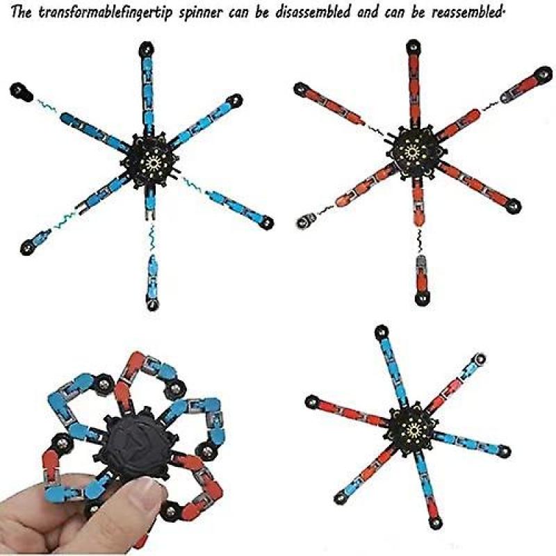4PC Cool Fidget Spinning Top Focus Toy with Transformable Chain Mechanical Spiral Twister