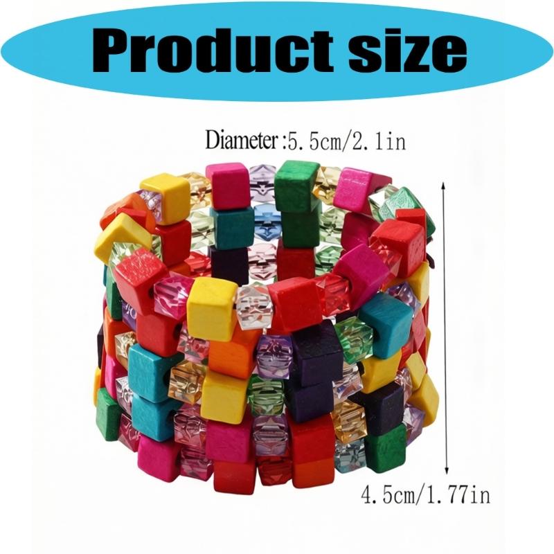 Elegantes Armband aus Holz- und Acrylperlen Elastisches Bequemes Armband Handgefertigtes Schmuckzubehör Geschenk für Sie