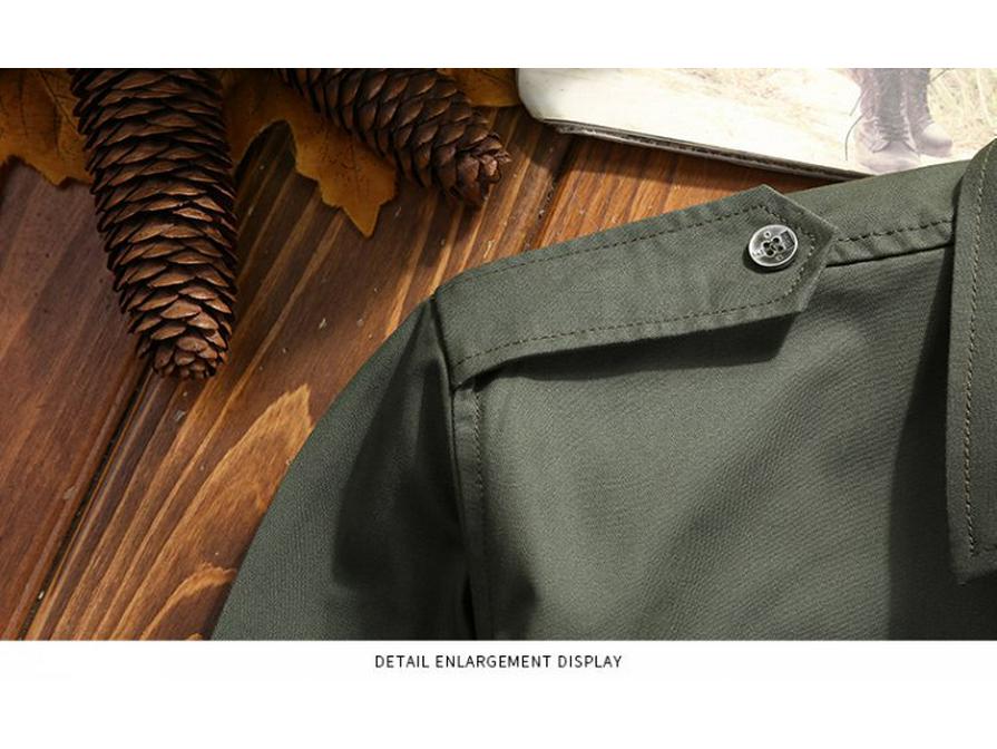 Men's Military-Style Business Casual Long Sleeve Shirt for Spring & Autumn Teens