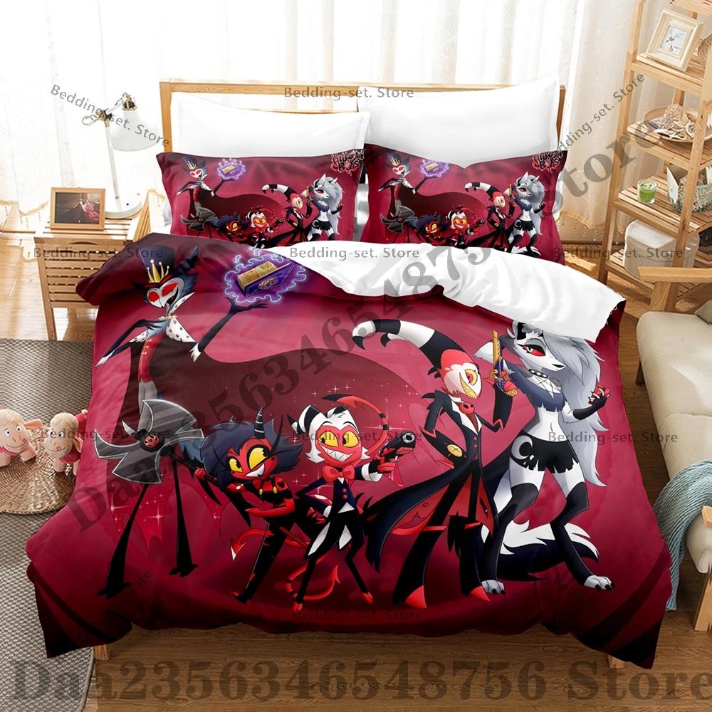 Helluva Boss Bedding Set Single Twin Full Queen King Size Bed Set Adult Bedroom Duvetcover Sets Anime Bed Sheet Set