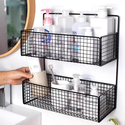Punch-Free Bathroom Wall Shelf: Vanity & Toilet Storage Organizer