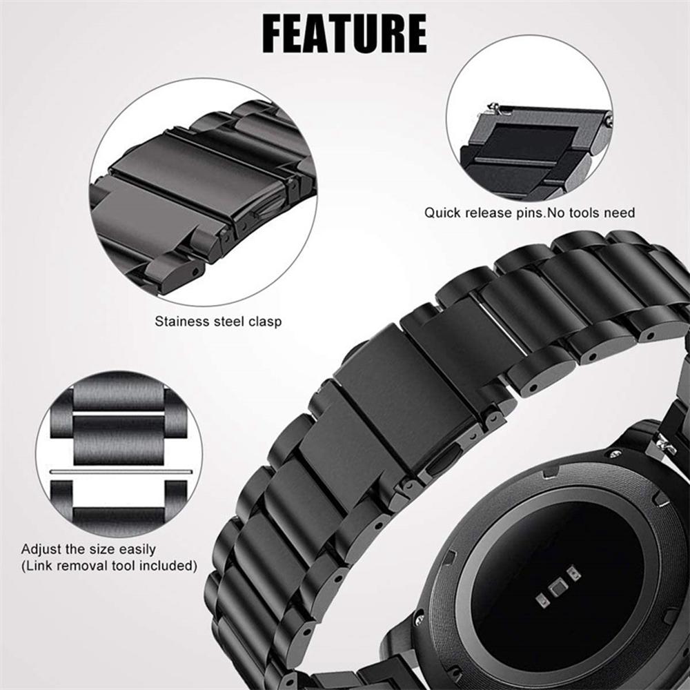 Watch Band for Huawei Talkband B7/B6/B3/Huawei Watch Fit mini Titanium Alloy 16mm 3-Bead Wrist Strap