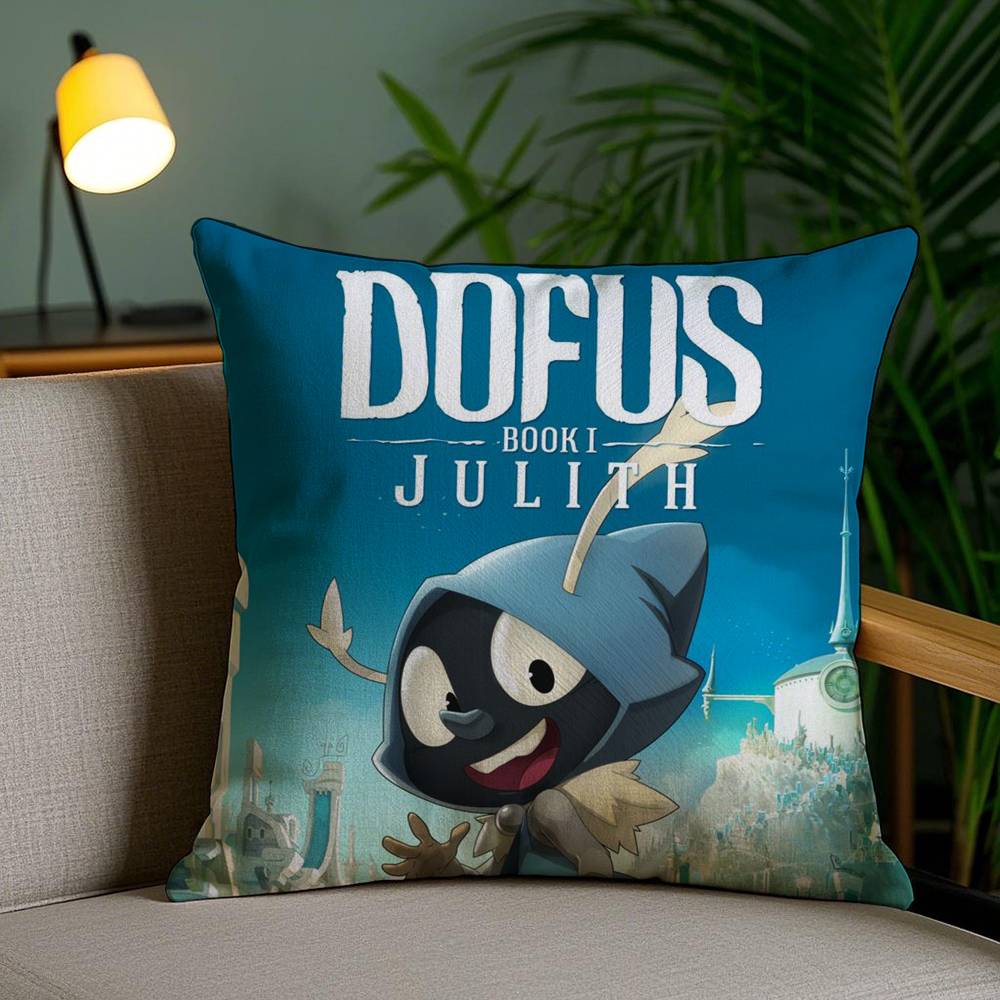 Game D-Dofus Pillow Case Home Dorm Chair Back Short Plush Double-sided Printing Office Nap Time Cushion Cover
