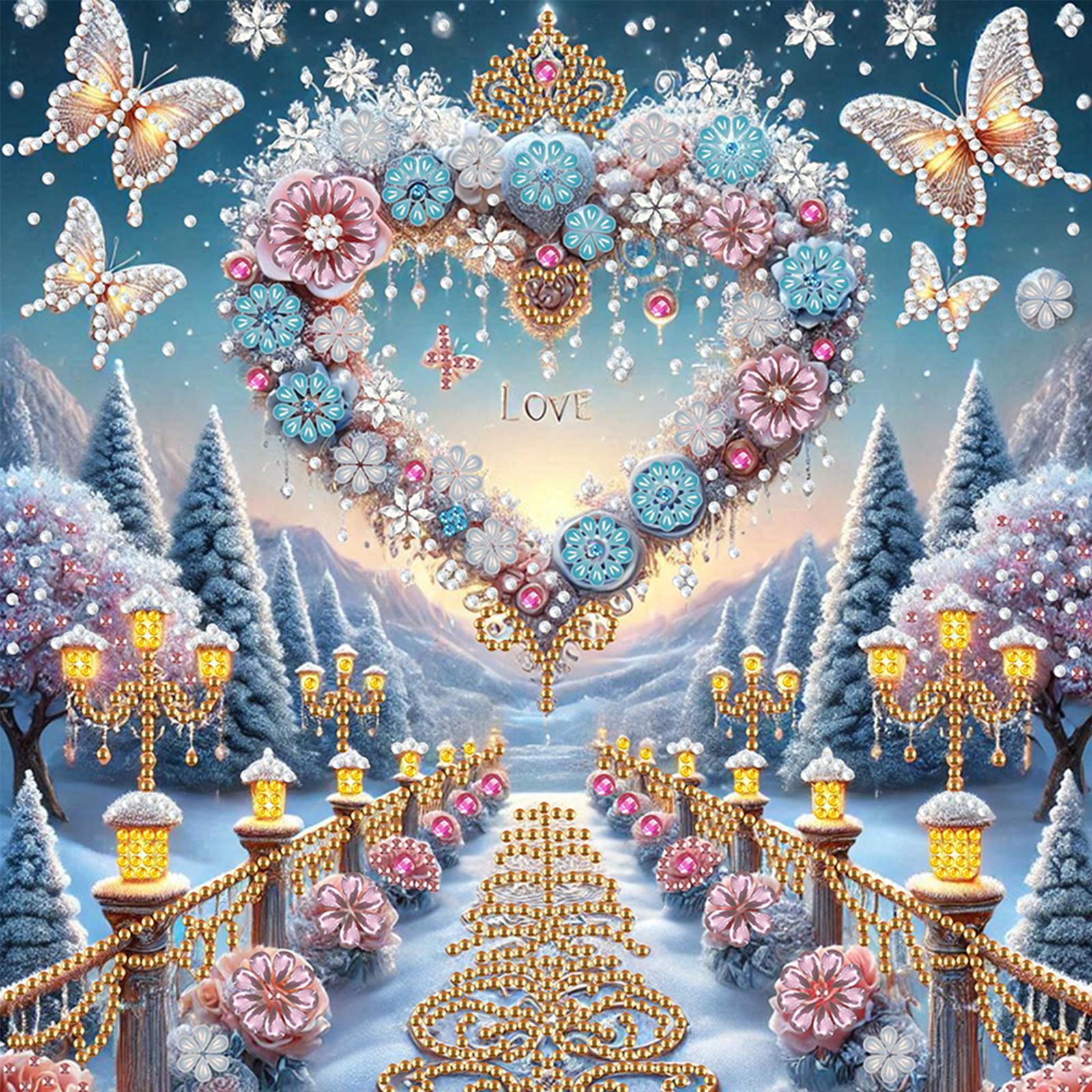 

Flowers Diamond Art Kits for Home Wall Decor Diamond Dots Gem Art Special Shape Partial Drill Dimond Art Paintings 11.81x11.81in
