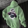 Robber graffiti print hooded sweater couple high street hiphop vintage mopping casual top