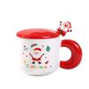 Santa Claus Ceramic Christmas Mug with Lid & Spoon - Cute Cartoon Design