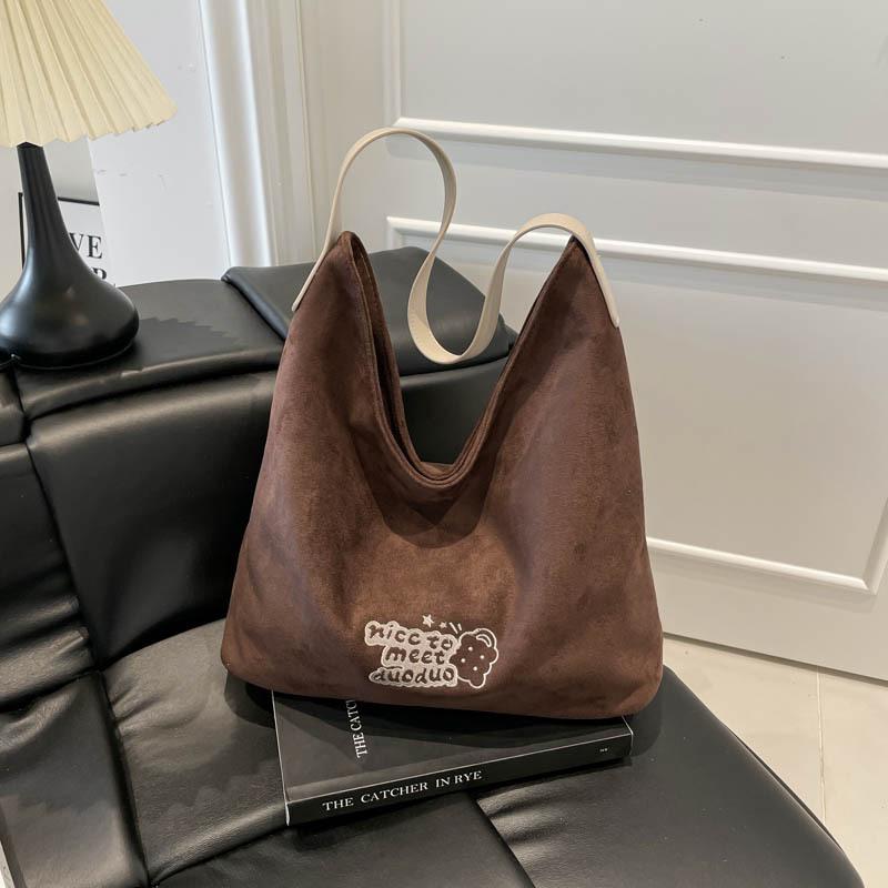 Suede Bag Women's Large-capacity Autumn and Winter Versatile Shoulder Bag Textured Commuter Tote Bag