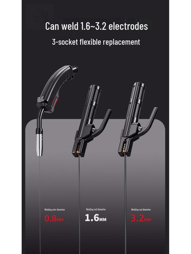 Naisunjia Bärbar Dubbel Skärmad MMA/NBC/MIG-250 Gaslös Svetsmaskin