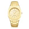 Men's Quartz Watch Embossed Leaf Dial Steel Band Waterproof Fashion Male Wristwatch Premium Quality Steel Strap Business Watches