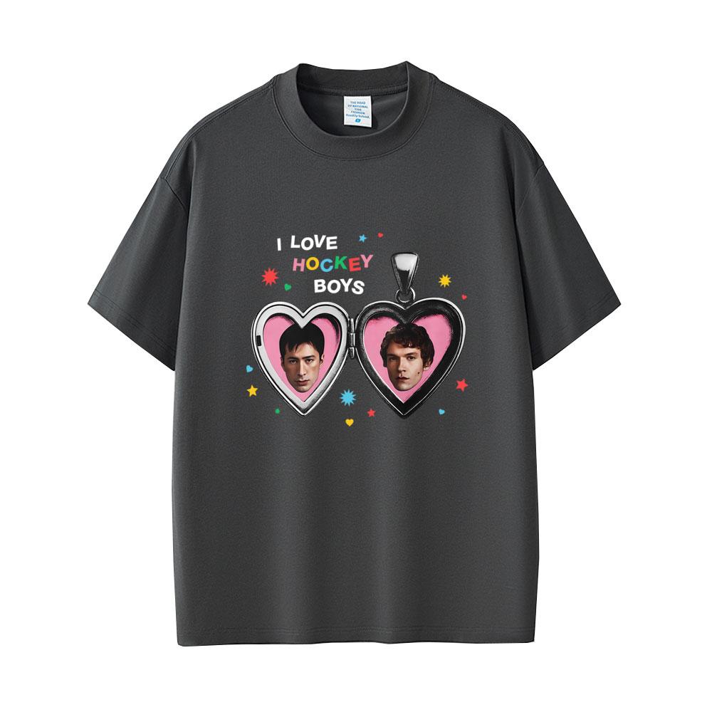 I Love Hockey Boys Heated Rivalry Tshirt Shane Hollander Ilya Rozanov Hollanov 2481 Graphic T Shirts Unisex Women Fashion Top L