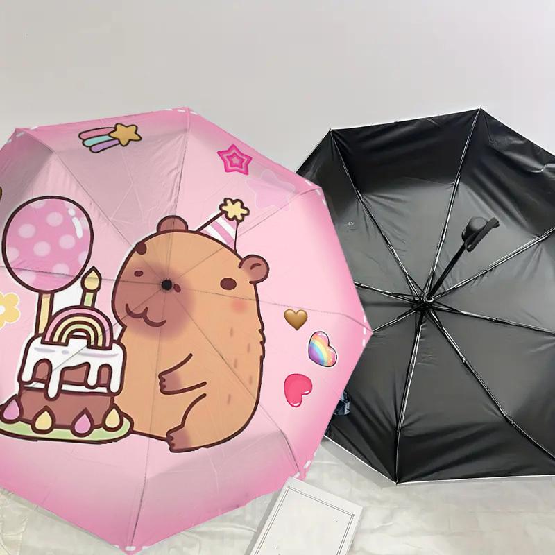 1PC Bear Birthday Umbrella-8-Rib Reinforced, Automatic Open, Lightweight & Durable, Cute Fashion Accessory for Outdoor, Beach or Casual Use, Beach Umb