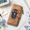 Gothic Grim Reaper Pattern Long Wallet Casual Multi Card Slot Leather Purse for Daily Use