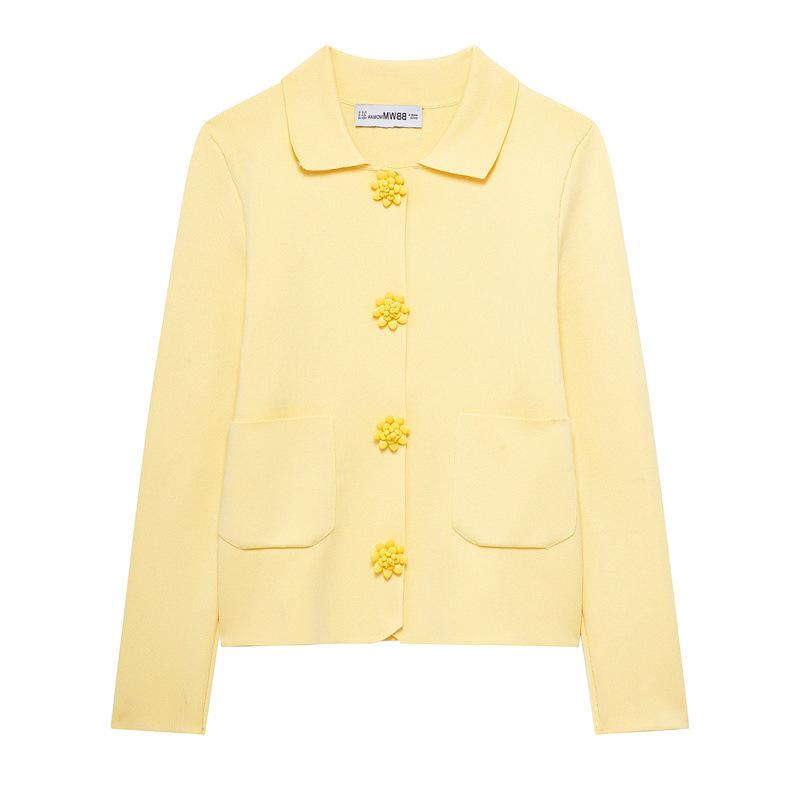 

TAOP&ZA Spring/Summer Women s Beaded Button-Down Knitted Cardigan 4192033 Large