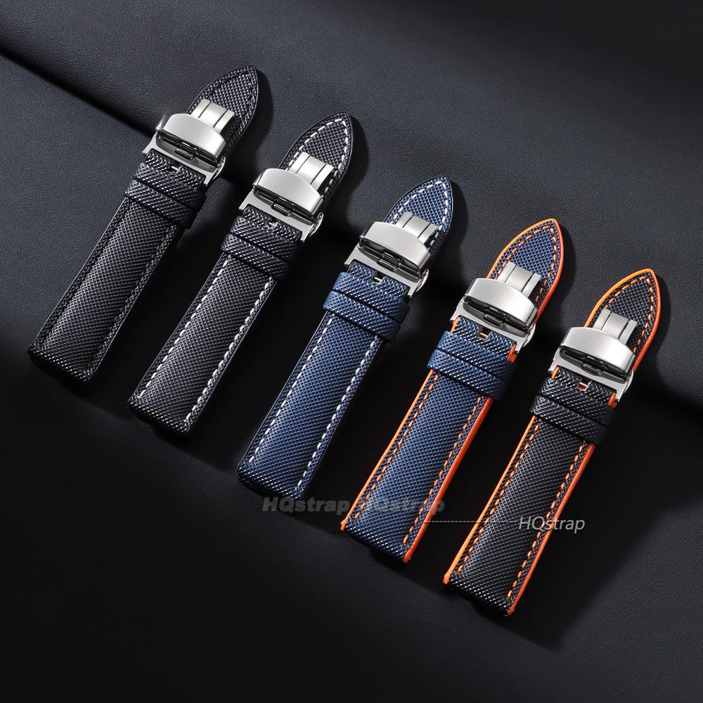 20 22 24mm Carbon Fiber Watch Strap Unisex Silicone Watchband Sport Strap for Smart Watch Waterproof Butterfly Buckle Bracelets