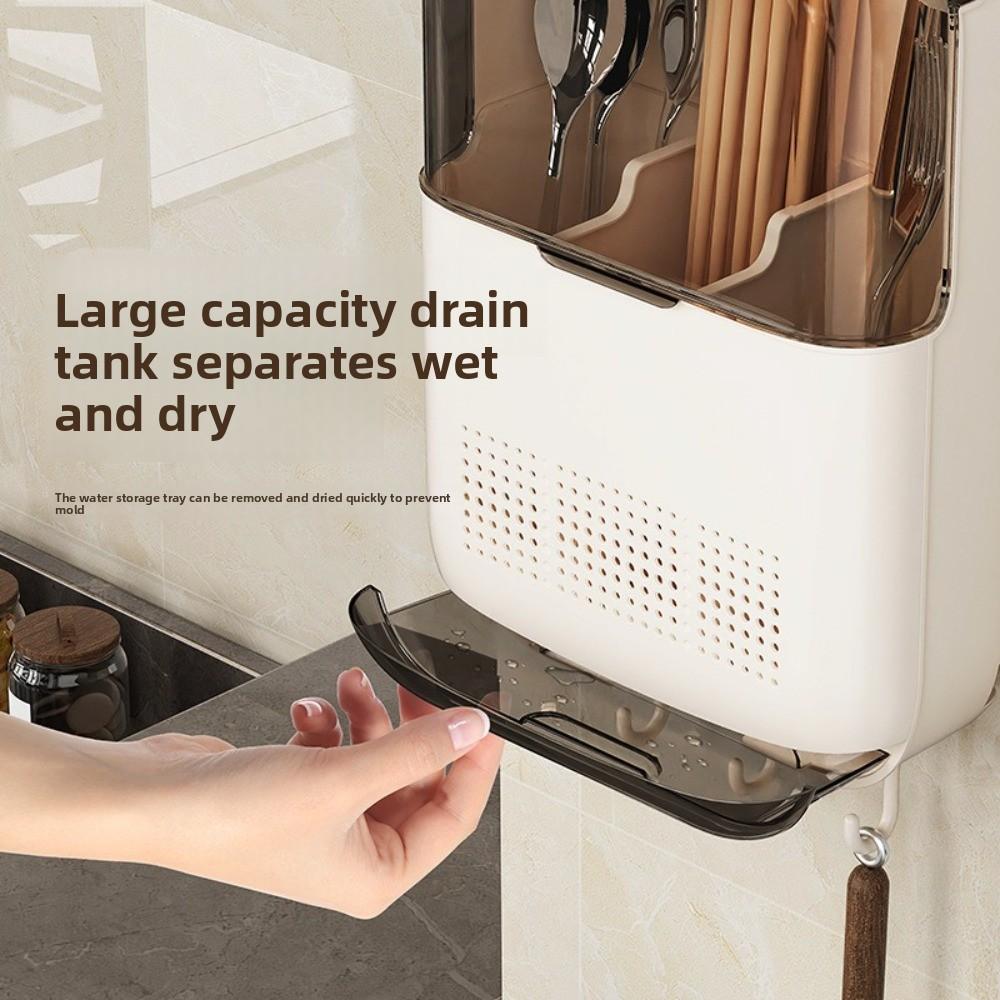 with Lid Tableware Storage Holder Dustproof Chopstick Organizer Spoon Organizer  Home Organization