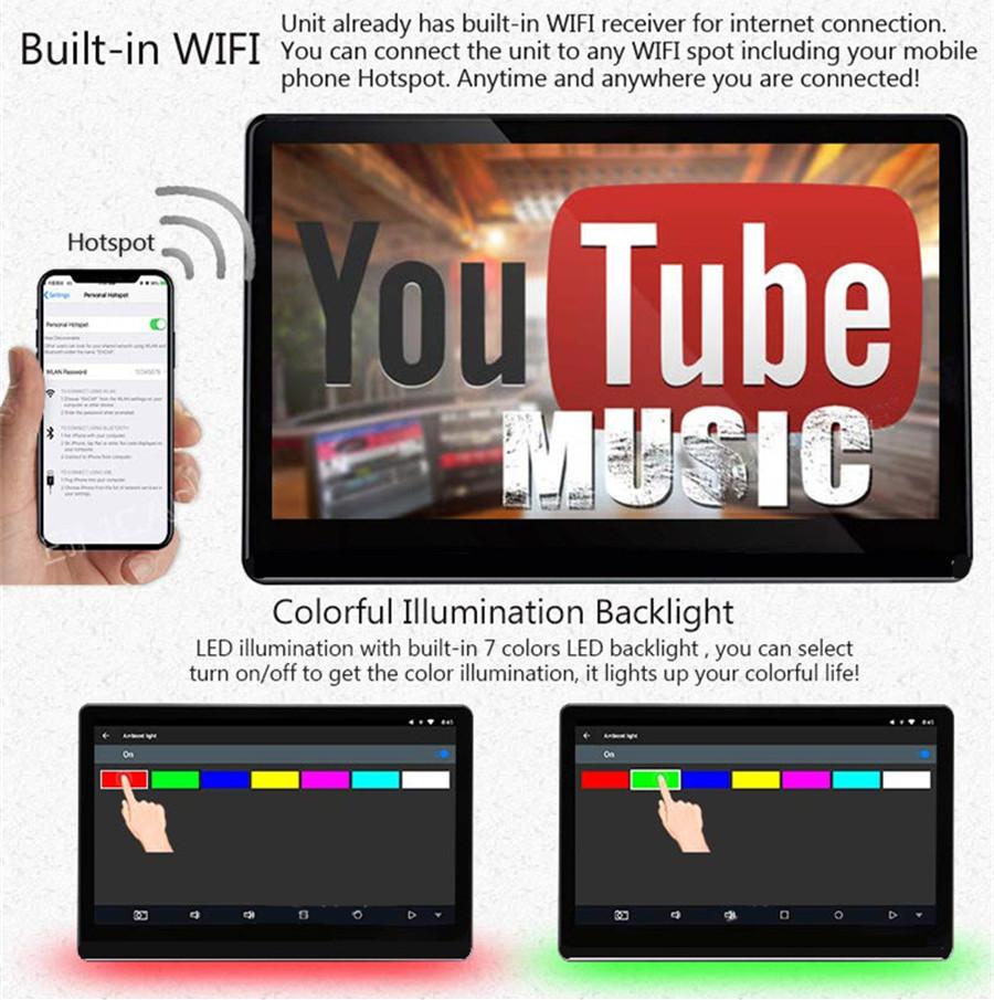 12.5"Headrest TV 1080P Car Monitor Android 11 Multifunction Tablet Touch Screen