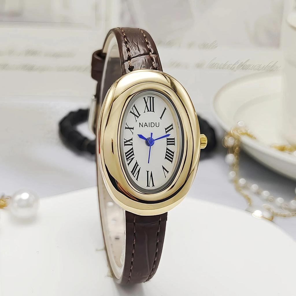 Top Brand Women Oval Dial Small Watch Fashion Adjustable Steel Strap Quartz Wristwatch Relogio Feminino Gifts Dropshipping