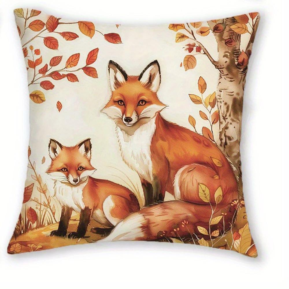 Autumn Forest Animal-Print Pillowcases: Deer, Owls, Raccoons, and Foxes Sofa cushion cover home room decoration 2D flat printing