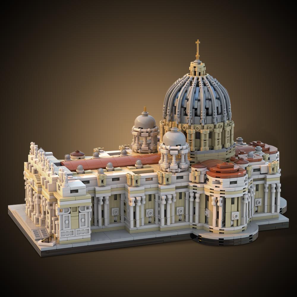 Gobricks MOC Saint Peter's Basilica Bricks Model Renaissance Vatican City St. Peter's Basilica Building Blocks Christendom Toys