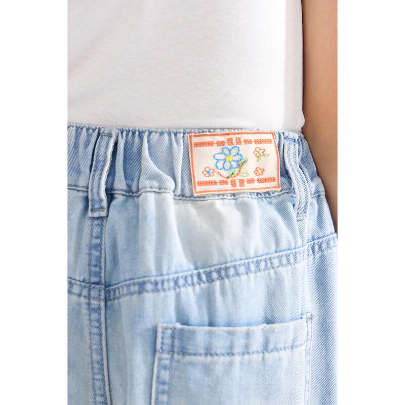 Girls' Linen Blend Straight Leg Jeans