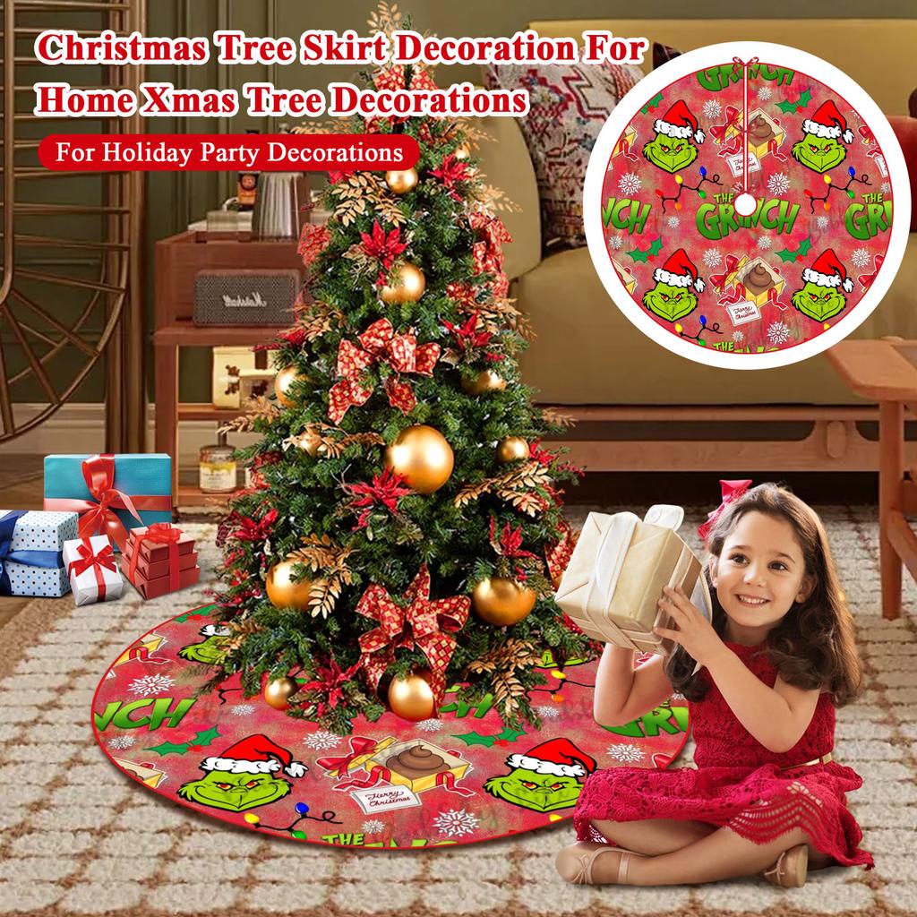 Christmas Tree Crafts Decoration Bottom Tree Skirt Tree Circumference Cartoon Print