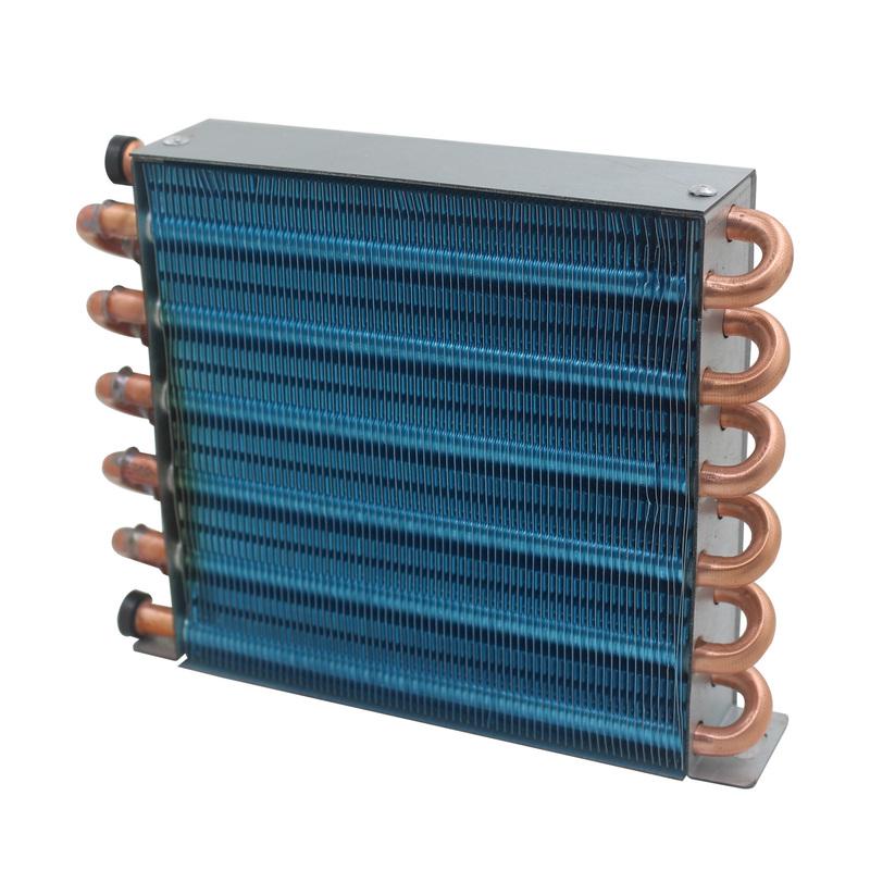 Small shell condenser radiator refrigerator freezer water-cooled aluminum fin and copper tube heat exchanger with fan173*132*38