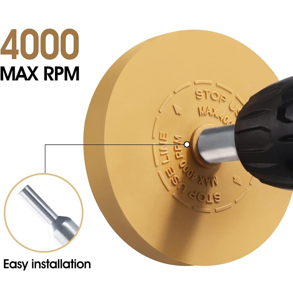 Decal Remover Eraser Wheel Removes Pinstripes Vinyl Tapes Sticker Adhesive Remover Wheel for Drill Rubber Eraser Remover Tool