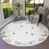 Watercolor Flower Round Rug Non-slip Floral Carpet for Living Room Bedroom Kitchen Decor Circle Doormat