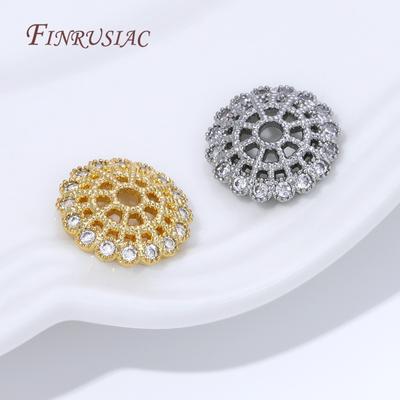 13mm 18K Gold Plated Brass Beads Caps For Jewelry Making Supplies,Round Bead Caps For Bracelets Accessories DIY Findings