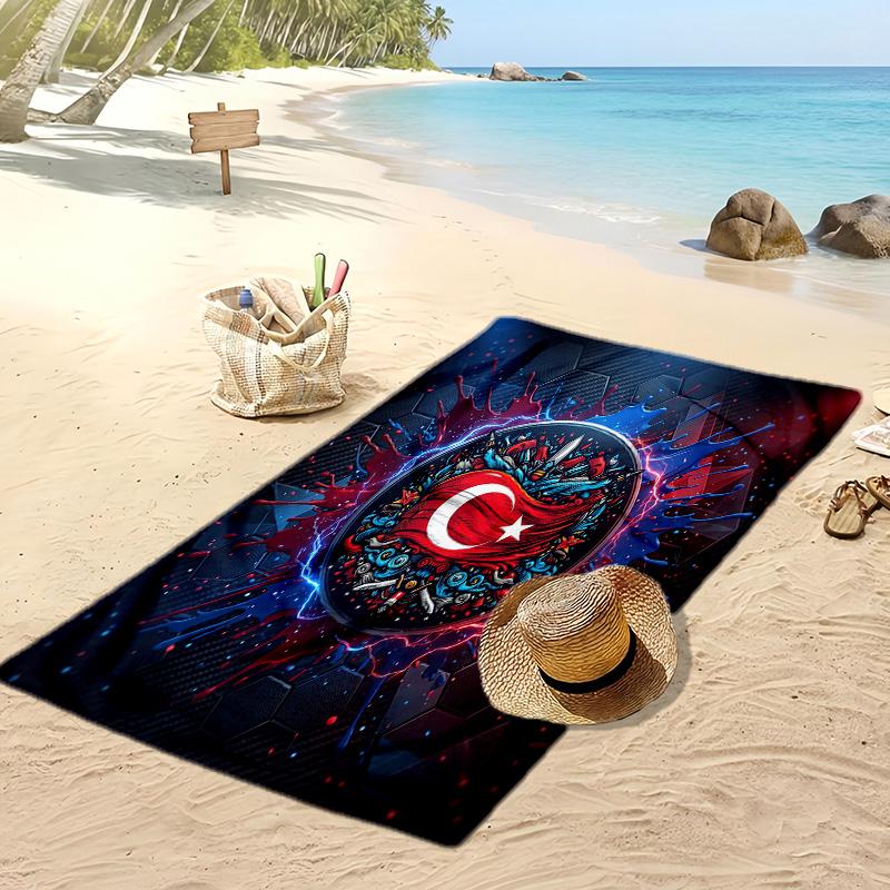 Turecki Print Piłkarski Ręcznik Plażowy Szybkoschnący Super Chłonny Miękki Ręcznik Kąpielowy do Pływania Plaży Podróży Pamiątka Prezent