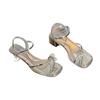 Set of toe high-heeled sandals for women's 2025 summer new French black flower with skirt thick heel leaking toe fashion sandals