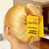 Vibrant Yellow Overstimulated Hair Claw Clip Warning Ponytail Holder  Novelty Accessory
