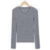 Women's V-Neck Long-Sleeve Slim Fit Top for Fall & Winter