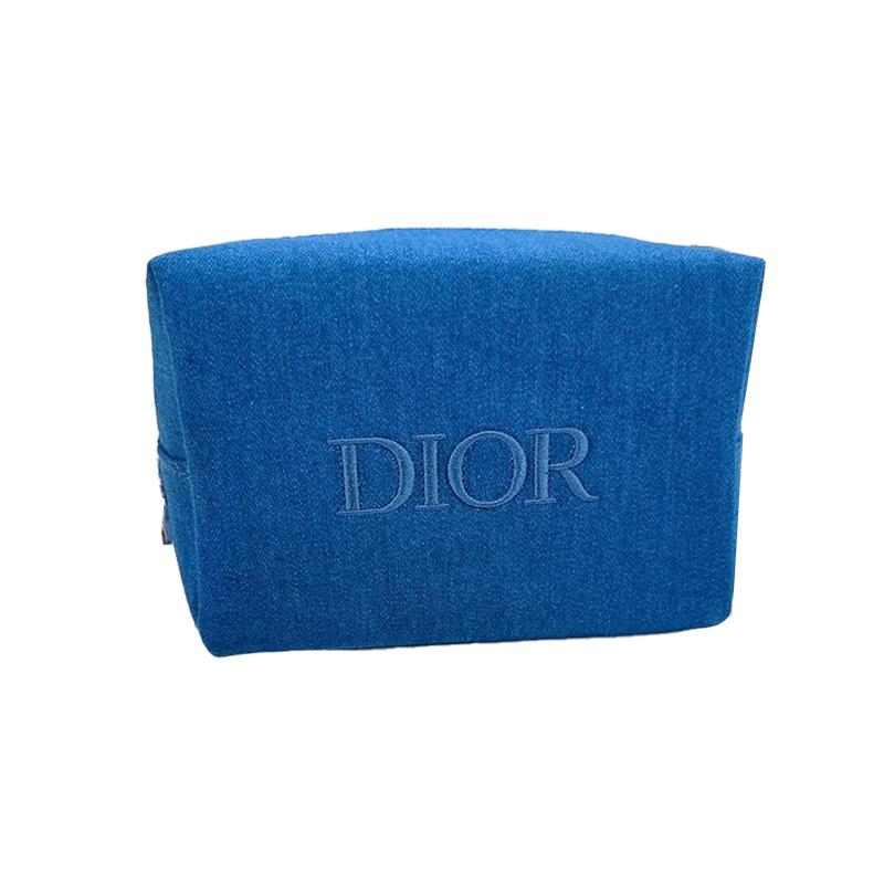 Dior Blue Denim Fabric Makeup Bag With Tools Portable Girlfriend Gift Gentle