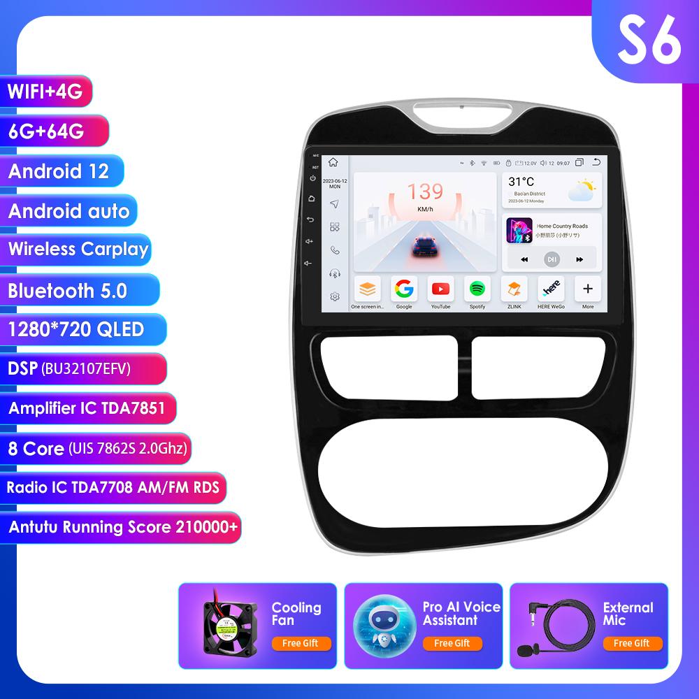 Hizpo 8+128G Wireless Carplay 4G-LTE 2din Android Autoradio for Renault Clio 4 2012-2016 Car Multimedia Stereo GPS Navi Audio Intelligent Video BT