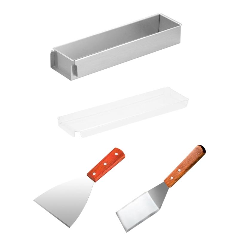 Pack of 3 Rectangular Tiramisu Molds with Removable Side Panel and Spatula for Effortlessly Baking and Cleaning